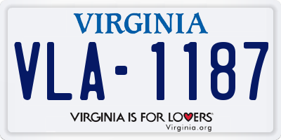 VA license plate VLA1187