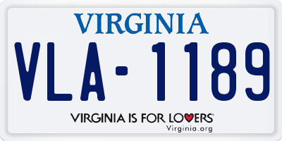 VA license plate VLA1189