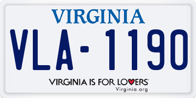 VA license plate VLA1190