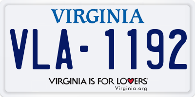 VA license plate VLA1192