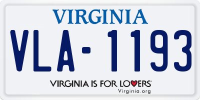 VA license plate VLA1193