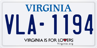 VA license plate VLA1194