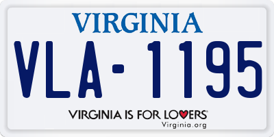VA license plate VLA1195