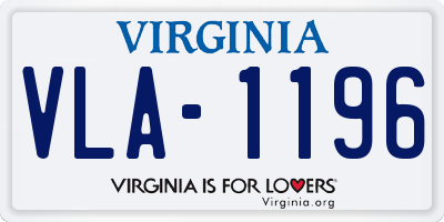 VA license plate VLA1196