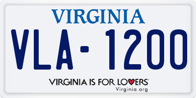 VA license plate VLA1200