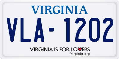 VA license plate VLA1202