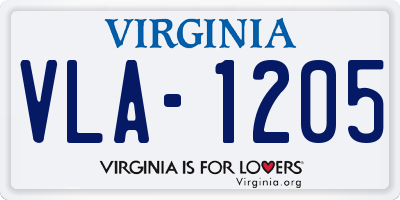 VA license plate VLA1205