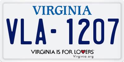 VA license plate VLA1207