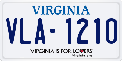 VA license plate VLA1210
