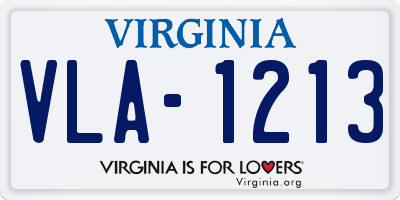 VA license plate VLA1213