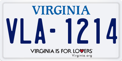 VA license plate VLA1214