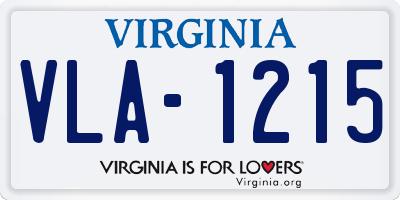 VA license plate VLA1215