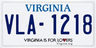 VA license plate VLA1218