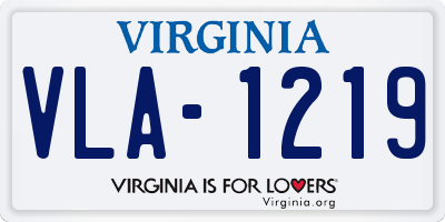 VA license plate VLA1219