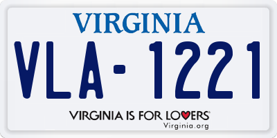 VA license plate VLA1221