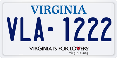 VA license plate VLA1222