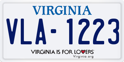 VA license plate VLA1223
