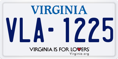 VA license plate VLA1225
