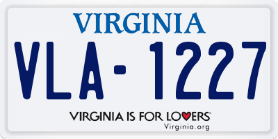 VA license plate VLA1227