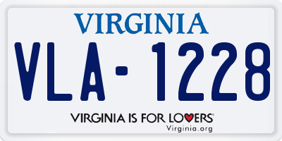 VA license plate VLA1228