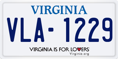 VA license plate VLA1229