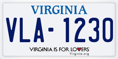 VA license plate VLA1230