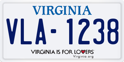 VA license plate VLA1238