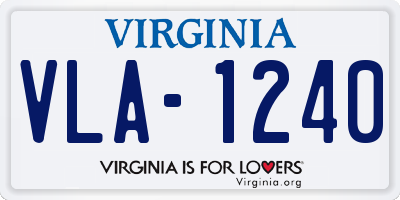 VA license plate VLA1240