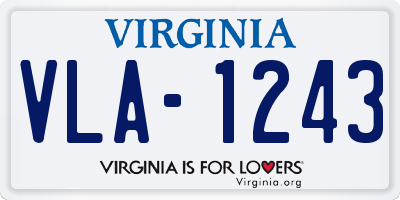 VA license plate VLA1243