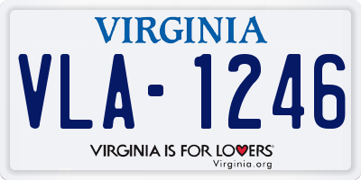 VA license plate VLA1246