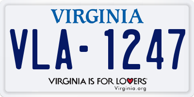 VA license plate VLA1247