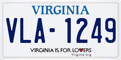 VA license plate VLA1249