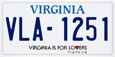 VA license plate VLA1251