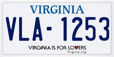 VA license plate VLA1253