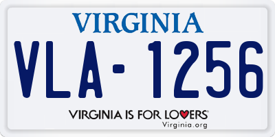 VA license plate VLA1256