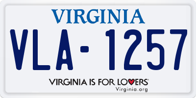 VA license plate VLA1257