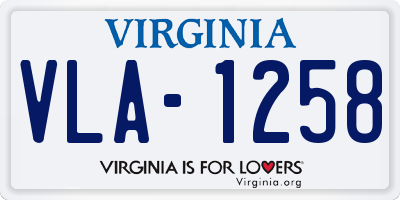 VA license plate VLA1258