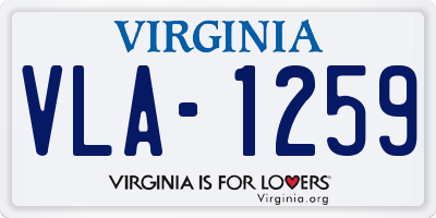 VA license plate VLA1259