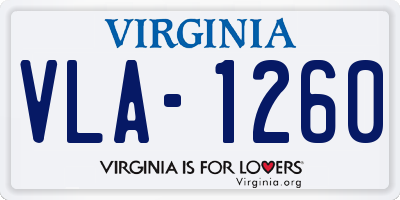VA license plate VLA1260