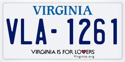 VA license plate VLA1261