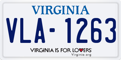 VA license plate VLA1263