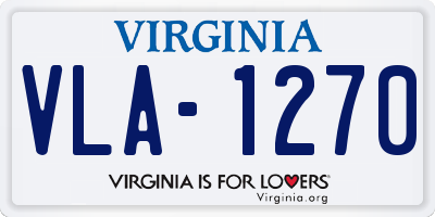 VA license plate VLA1270