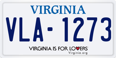 VA license plate VLA1273