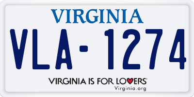 VA license plate VLA1274