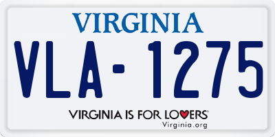 VA license plate VLA1275