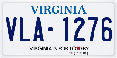 VA license plate VLA1276