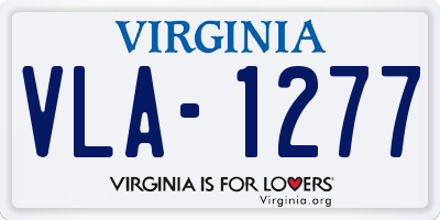 VA license plate VLA1277
