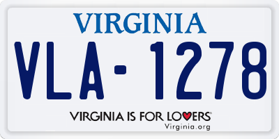 VA license plate VLA1278