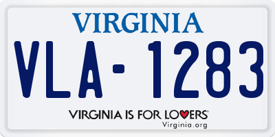 VA license plate VLA1283