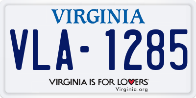 VA license plate VLA1285